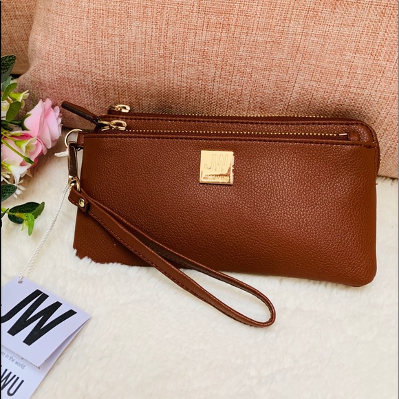 Jason Wu Double Zip Cognac Wallet - Picture 2 of 6